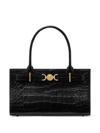 Versace Borsa tote Medusa 95 con effetto coccodrillo - Nero