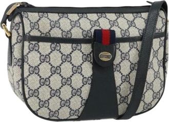 Gucci Pre-owned Cross Body Bags, female, Blue, Size: ONE SIZE Pre-owned Canvas Cross Body Bag