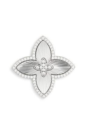 Eye Candy Los Angeles Oriana Cubic Zirconia Petal Brooch in Silver at Nordstrom Rack