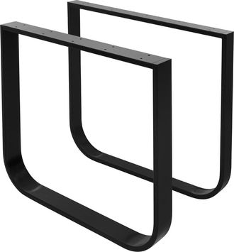 ML Design 2x patas de mesa industrial 80 x al 72 cm acero negro en forma de o