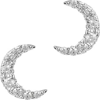 Autentica Crescent Moon Stud Earrings