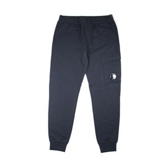 C.P. Company Diagonal Fleece Lens Joggers - male - C.P. Company - Sweatpants - Blue - 14 Y - Kids