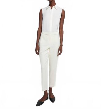 Theory Treeca Pull On Pant In Rice Admiral Stripe