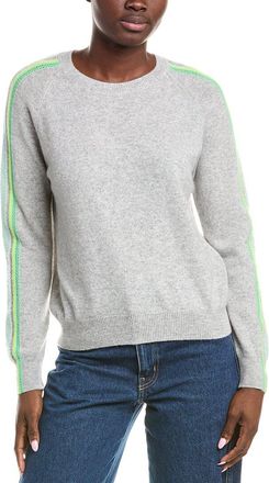 Brodie Mesh Stripe Sleeve Cashmere Sweater