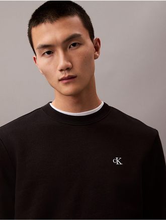 Calvin Klein Jeans Calvin Klein Mens Archive Logo Fleece Crewneck Sweatshirt - Black - XL
