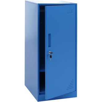 Hhg [NON UTILIZZATO] Armadietto HHG-503, con serratura, armadio ufficio faldoni documenti, con appendiabiti, 90x38x45cm, acciaio, blu