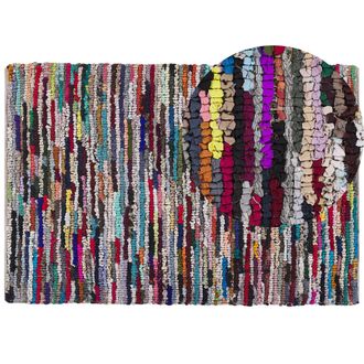 Beliani Beliani - Alfombra Multicolor De Poli&eacute;ster Algod&oacute;n 160 X 230 Cm Hecha A Mano Oriental Boho Bafra