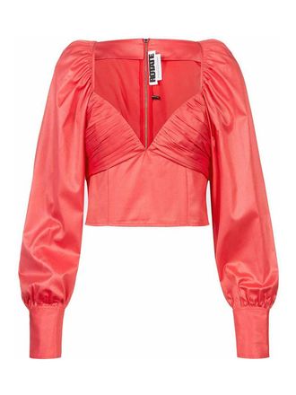 Rotate Top Mit Tiefem Ausschnitt In Rosa