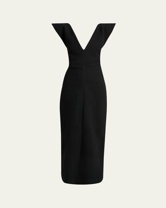 Proenza Schouler Mariam V-Neck Wool Scuba Dress