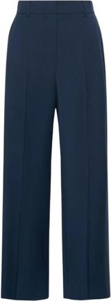 Max Mara Wijde broek - Dames - Wijde Broeken - Blauw - XS - Wol - Broeken