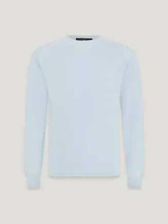 Belstaff Belstaff Guide Crewneck Jumper Mens Organic Cotton Sky Blue Size 2XL