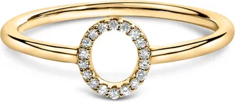 House of Brilliance 10K Gold Diamond Accent Initial A-Z Ring