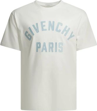 Givenchy Camiseta de Algod&oacute;n Bordada Par&iacute;s - Tops - Hombre - Blanco - S