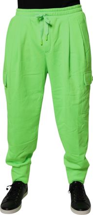 Dolce & Gabbana Neon Green Cargo Jogger Men Sweatpants Pants Polyester
