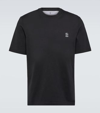 Brunello Cucinelli Camiseta de jersey de algod&oacute;n
