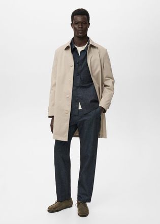 Mango Sovracamicia denim tasca blu - Uomo - S - MANGO MAN