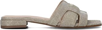 Stefano Lauran Chique Zomer Slippers met Carr&eacute; Neus - Dames - Sandalen - Geel - 38 EU - Denim - Schoenen