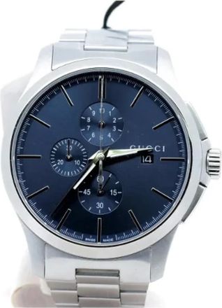 Gucci Pre-owned G-Timeless Quartz Horloge Ya 126273 - Heren - Vintage Horloges - Blauw - ONE Size - Vintage