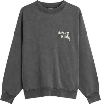 Anine Bing Harvey Sweatshirt - Dames - Sweatshirts - Zwart - L - Katoen - Hoodies & sweatvesten