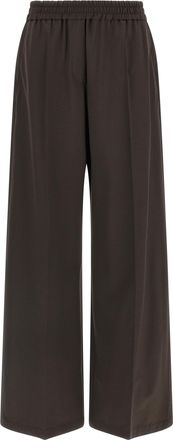 Brunello Cucinelli Brown Virgin Wool Casual Womens Pants