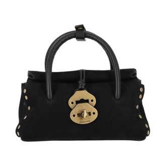 Zanellato Dotta Jones Nabuk - Dames - Handtassen - Zwart - ONE Size - Leer - Tassen
