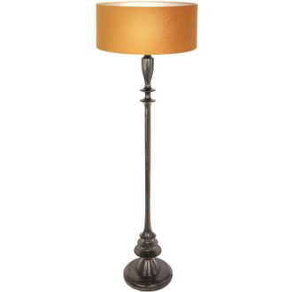 Steinhauer Anne Lighting - L&aacute;mpara De Pie - Bois - Negro - Madera Velours