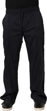 Dolce & Gabbana Mens Black Nylon Straight Jogger Sweatpants Pants Elastane