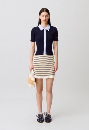 Claudie Pierlot Cardigan bi mati&egrave;res ray&eacute;