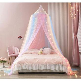 OEM Dosel De Cama Arco&iacute;ris - Dosel De Cama De Princesa, Decoraci&oacute;n De Habitaci&oacute;n Con Red, Tienda De Techo, Dosel De Cortina De Cama De Tama&ntilde;o Completo