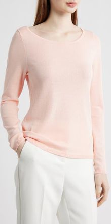 Tahari by ASL Boat Neck Sweater in Slipper Pink at Nordstrom, Size X-Small