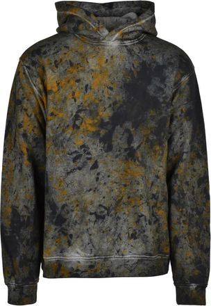 Aspesi Green/Black Two-Tone Mottled Cotton Hoodie