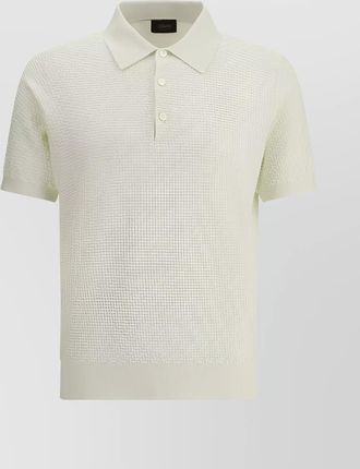 Brioni silk cashmere short-sleeve polo shirt