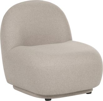 Beliani Sill&oacute;n Sin Reposabrazos Respaldo Bajo Tapizado Moderno Minimalista F&aacute;cil De Limpiar Beige Lovberg