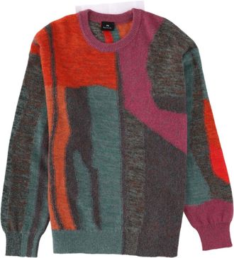 Paul Smith Abstract Floral Pattern Knit Sweater By Ps Paul Smith