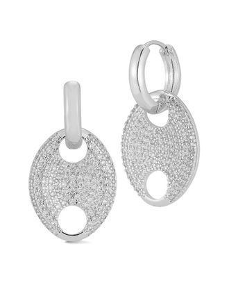 Chloe and Madison Chloe And Madison Plated Cz Mariner Link Drop Earrings