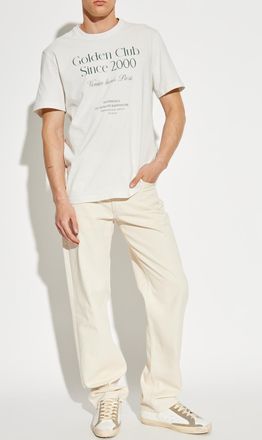 Golden Goose T-shirt With Print, Mens, Cream