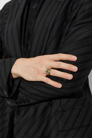 Versace Signet Ring With Medusa Head, Mens, Gold