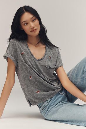 Pilcro The Quinn Short-Sleeve V-Neck Tee by Pilcro