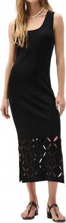 Joseph Ribkoff Viscose Sweater Knit Sleeveless Dress In Black