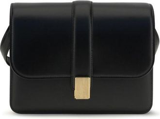 Khaite Black Calf Leather Bos Taurus Shoulder Womens Bag