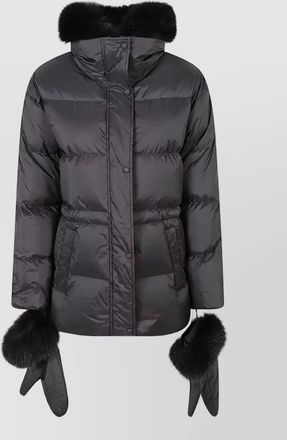 Yves Salomon fox fur trim puffer parka coat