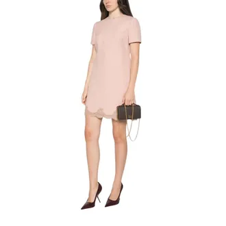 Valentino Kleedjes, Dames, Roze, S, Jurk met kanten details