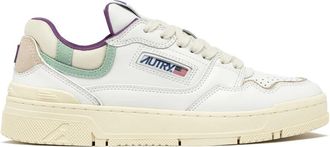 Autry Witte Leren Sneakers met Su&egrave;de Accenten - Dames - Sneakers - Wit - 36 EU - Su&egrave;de - Schoenen