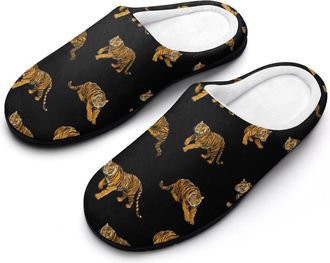 Generic Tiger Pattern Funny Womens Cotton Slippers Shoes Novelty Soft Non-Slip Sole Home Shoe