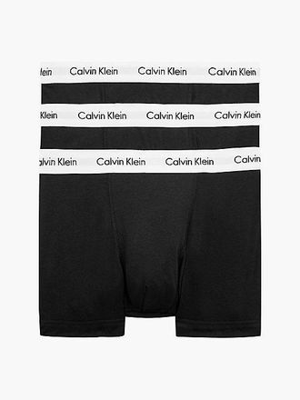 Calvin Klein 3 Pack Trunks - Cotton Stretch - Calvin Klein - Black - Men - M