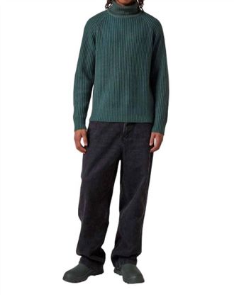 Parajumpers Ettore Turtle Neck Sweater Top In Green Gable