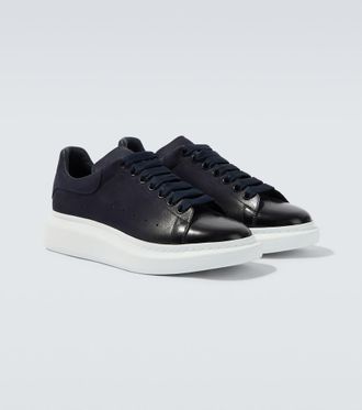 Alexander McQueen Oversized suede-trimmed leather sneakers