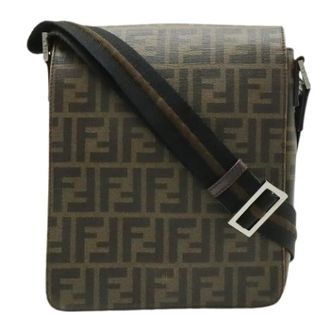 Fendi Pre-owned Canvas Shoulder Bag - Dames - Pre-owned - Bruin - Maat: ONE Size Leer