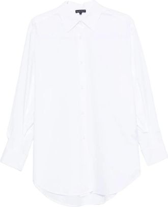 Emporio Armani Katoenen Shirt - Dames - Overhemden - Wit - M - Katoen - Overhemden