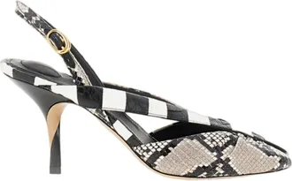 Jacquemus White Les Poisson Python Leather Slingback Pumps